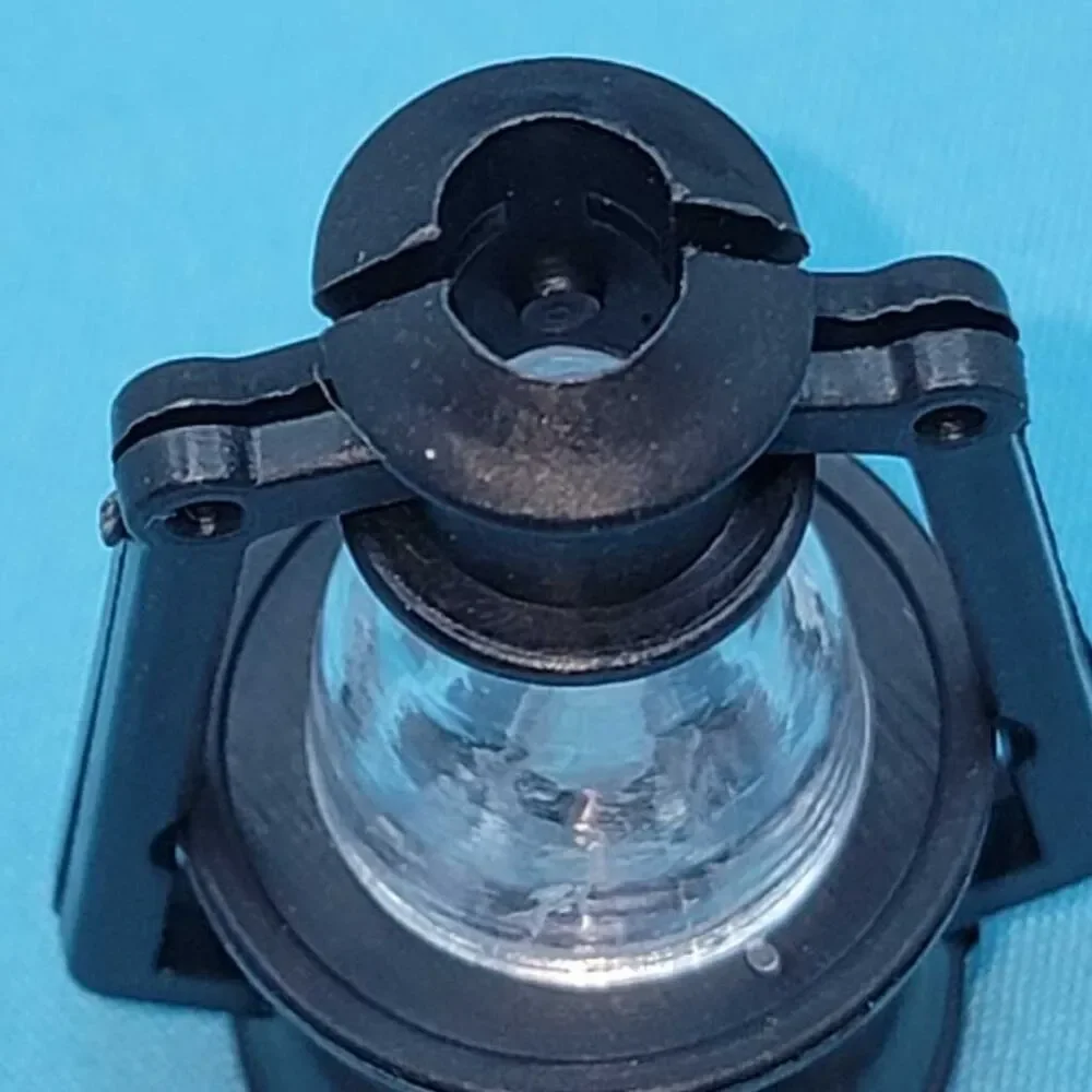 Lot of 9 Mini Plastic Lantern Ornaments Lamp Decor 2 Inch Tall Black Clear